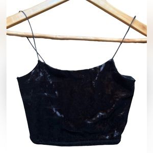 NWOT Garage Crushed Velvet Cami Top Black XS